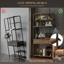 HOMCOM 5 Tier Free Standing Book Shelf With 2 Drawers For Study, Living Room