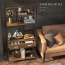 HOMCOM 5 Tier Free Standing Book Shelf With 2 Drawers For Study, Living Room