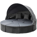 Outsunny Garden Daybed with Adjustable Table - Black