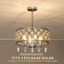HOMCOM Ceiling Light With Adjustable Height, Modern Crystal Chandelier
