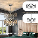 HOMCOM Ceiling Light With Adjustable Height, Modern Crystal Chandelier
