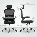 HOMCOM High Back Mesh Computer Desk Chair With Lumbar Support, Black