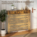 HOMCOM Radiator Cover With Drawer, Horizontal Slat, Rustic Brown
