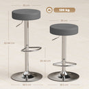 HOMCOM Bar Stools Set Of 2, Height Adjustable Breakfast Bar Chairs, Grey