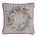 D & D Winter Sprigs Filled Cushion in Green