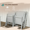 Outsunny 7 Piece Garden Dining Set, Outdoor Table and 6 Chair, Aluminium, Grey