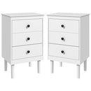 HOMCOM Bedside Table Set Of 2, Bedside Cabinet W/ 3 Drawers, Modern Side Table,