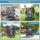 HOMCOM 4.6FT/75 Inch Kids Trampoline With Safety Enclosure, Indoor Outdoor