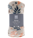 Woodland Creatures Printed Super Soft Flannel Throw - 120x150cm