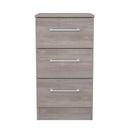 Wellington Ready Assembled 3 Drawer Bedside Cabinet in Grey Oak