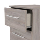 Wellington Ready Assembled 3 Drawer Bedside Cabinet in Grey Oak