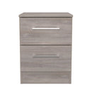 Wellington Ready Assembled 2 Drawer Bedside Cabinet in Grey Oak