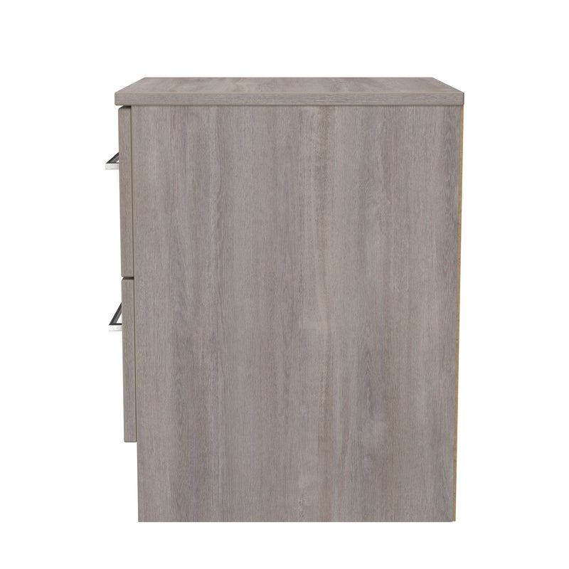 Wellington Ready Assembled 2 Drawer Bedside Cabinet in Grey Oak