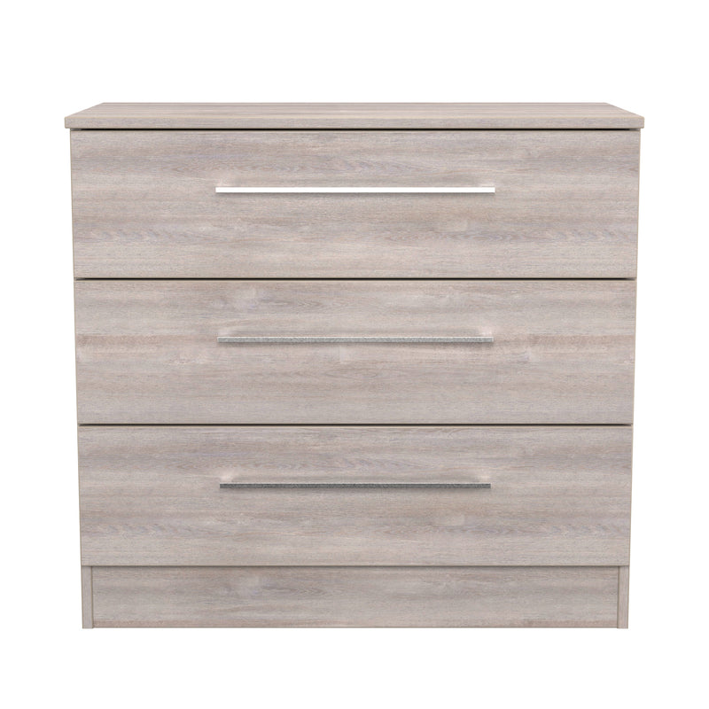Wellington Ready Assembled 3 Drawer Chest in Grey Oak