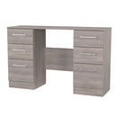 Wellington Ready Assembled Double Pedestal Desk in Grey Oak