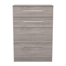 Wellington Ready Assembled 4 Drawer Deep Chest In Grey Oak