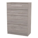 Wellington Ready Assembled 4 Drawer Deep Chest In Grey Oak