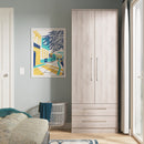 Wellington Ready Assembled 2 Door 2 Drawer Wardrobe in Grey Oak