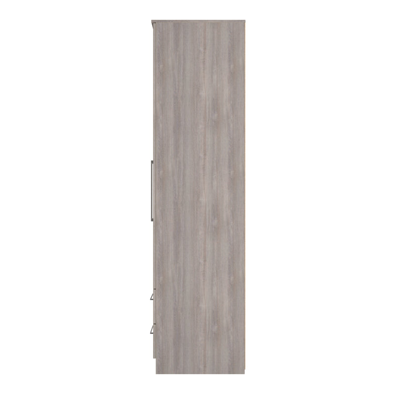 Wellington Ready Assembled 2 Door 2 Drawer Wardrobe in Grey Oak