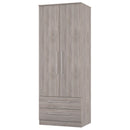 Wellington Ready Assembled 2 Door 2 Drawer Wardrobe in Grey Oak
