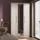 Wellington Ready Assembled Tall Triple Mirror Wardrobe in Grey Oak