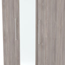 Wellington Ready Assembled Tall Triple Mirror Wardrobe in Grey Oak