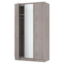 Wellington Ready Assembled Tall Triple Mirror Wardrobe in Grey Oak