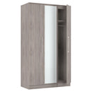Wellington Ready Assembled Tall Triple Mirror Wardrobe in Grey Oak