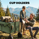 Outsunny 95L Foldable Festival Trolley on Wheels, Dark Green