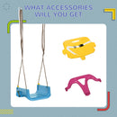Outsunny 3 In 1 Kids Swing Seat, Adjustable Toddler Swing Chair, Light Blue