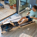 TopSports Wooden Water Rower WP 5000 With Kinomap, Incl. Heart Rate Receiver