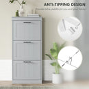HOMCOM Slim Shoe Storage Cabinet with 3 Flip Drawers for Entryway, Grey