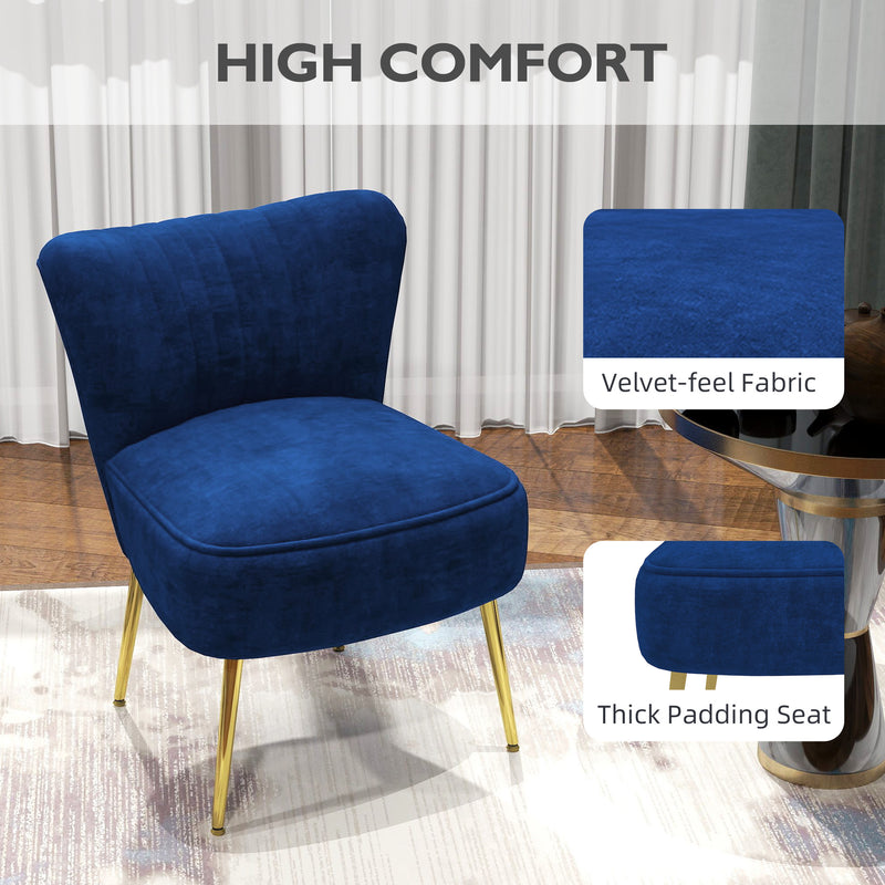 HOMCOM Accent Chair Wingback Armless Chair For Bedroom