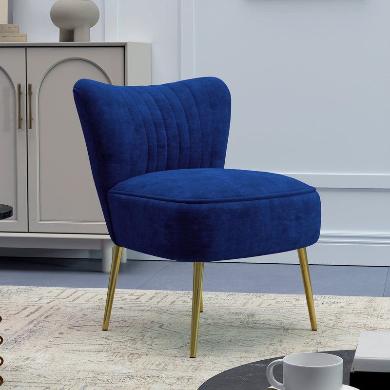 HOMCOM Accent Chair Wingback Armless Chair For Bedroom