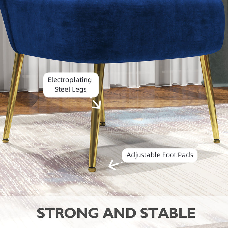 HOMCOM Accent Chair Wingback Armless Chair For Bedroom