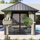 Outsunny 3 X 3(m) Metal Hardtop Gazebo With Netting And Curtains, Black