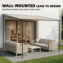 Outsunny 3 x 2 m Lean to Garden Pergola, Metal Frame Gazebo Pergola, Cream