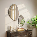HOMCOM Pebble-Shaped Decorative Mirror, Set of 2 Wall Mirror, Black
