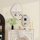 HOMCOM Pebble-Shaped Decorative Mirror, Set of 2 Wall Mirror, Black