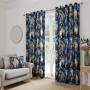 D & D Wisteria Eyelet Curtains in Navy