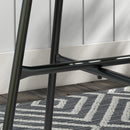 Outsunny Rattan Side Table W/ Tempered Glass Tabletop, Black