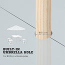 Outsunny Folding Camping Picnic Table with 4 Seats and Umbrella Hole, Grey