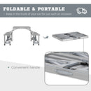 Outsunny Folding Camping Picnic Table with 4 Seats and Umbrella Hole, Grey