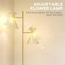 HOMCOM Standing Lamp With Adjustable Dual Head, Modern Floor Lamp, Gold Tone
