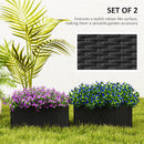 Outsunny Set Of 2 Hanging Flower Boxes, 50 Cm Long, Rattan Look
