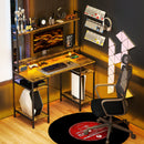 HOMCOM Computer Desk Home Office Desk with Monitor Stand