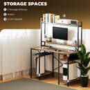 HOMCOM Computer Desk Home Office Desk with Monitor Stand