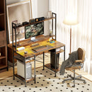 HOMCOM Computer Desk Home Office Desk with Monitor Stand