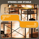 HOMCOM Computer Desk Home Office Desk with Monitor Stand