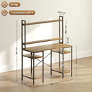 HOMCOM Computer Desk Home Office Desk with Monitor Stand